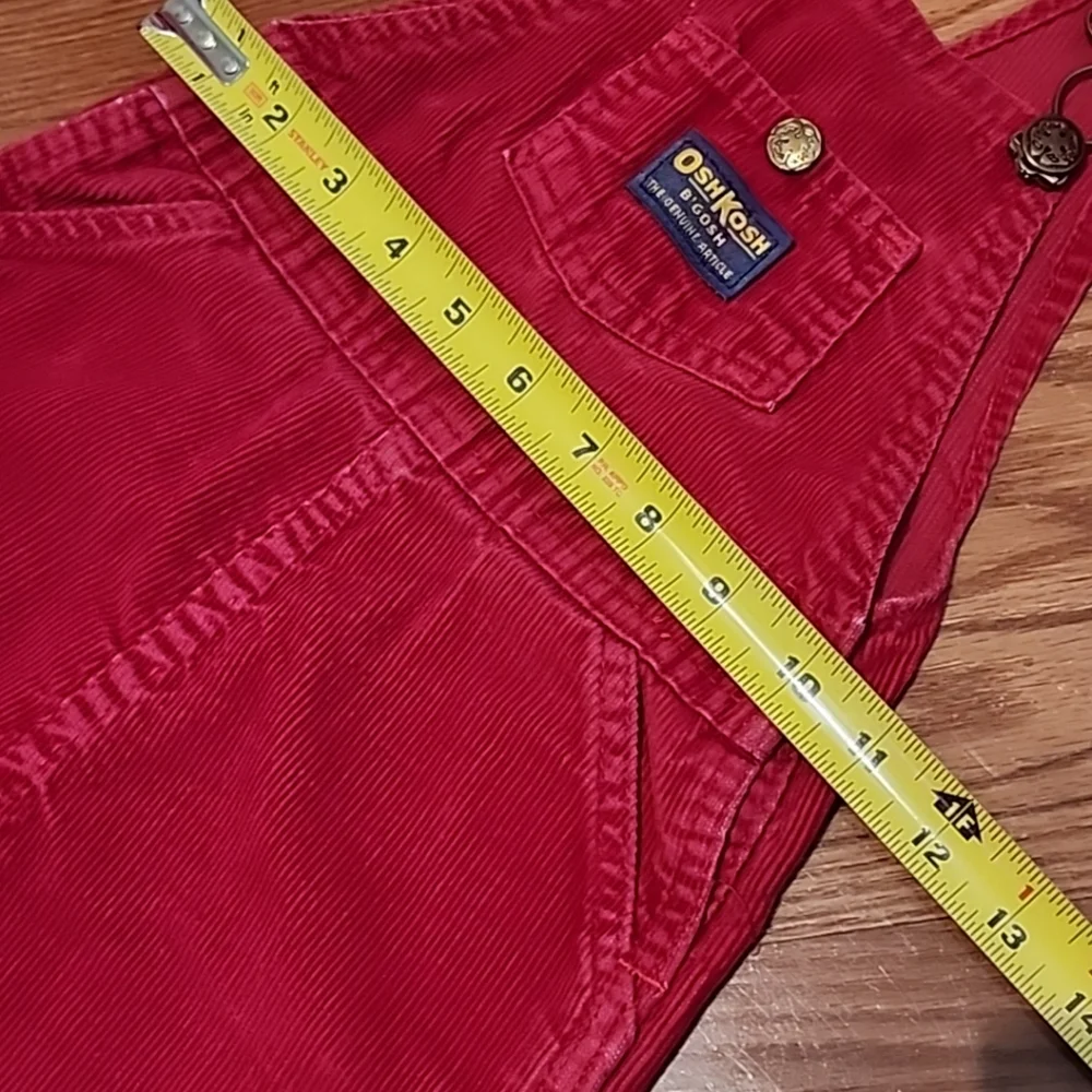 Y2k Oshkosh B’Gosh‎ vestbak corduroy overall dress 2t vgt red